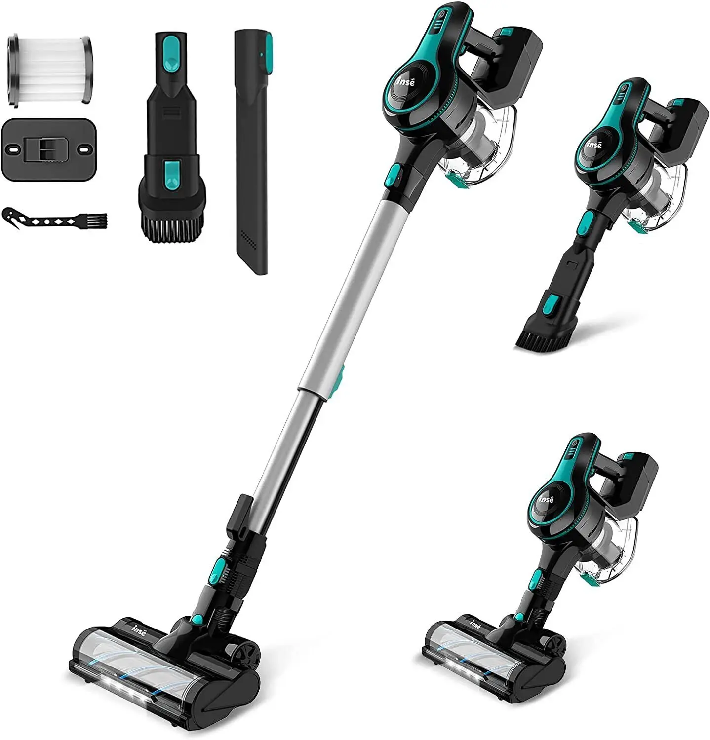 

INSE S610 25KPa Stick Cordless Vacuum Cleaner, up to 45mins Runtime, 9-in-1 Stick Vac for Hardwood Floor Pet Hair Home Car