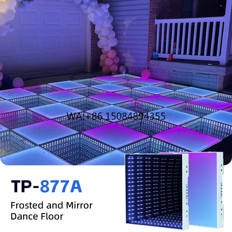 Stage Lights Tempered Glass Magnetic Infinity Mirror Panel 3d Effect Led Dance Floor for Wedding Party