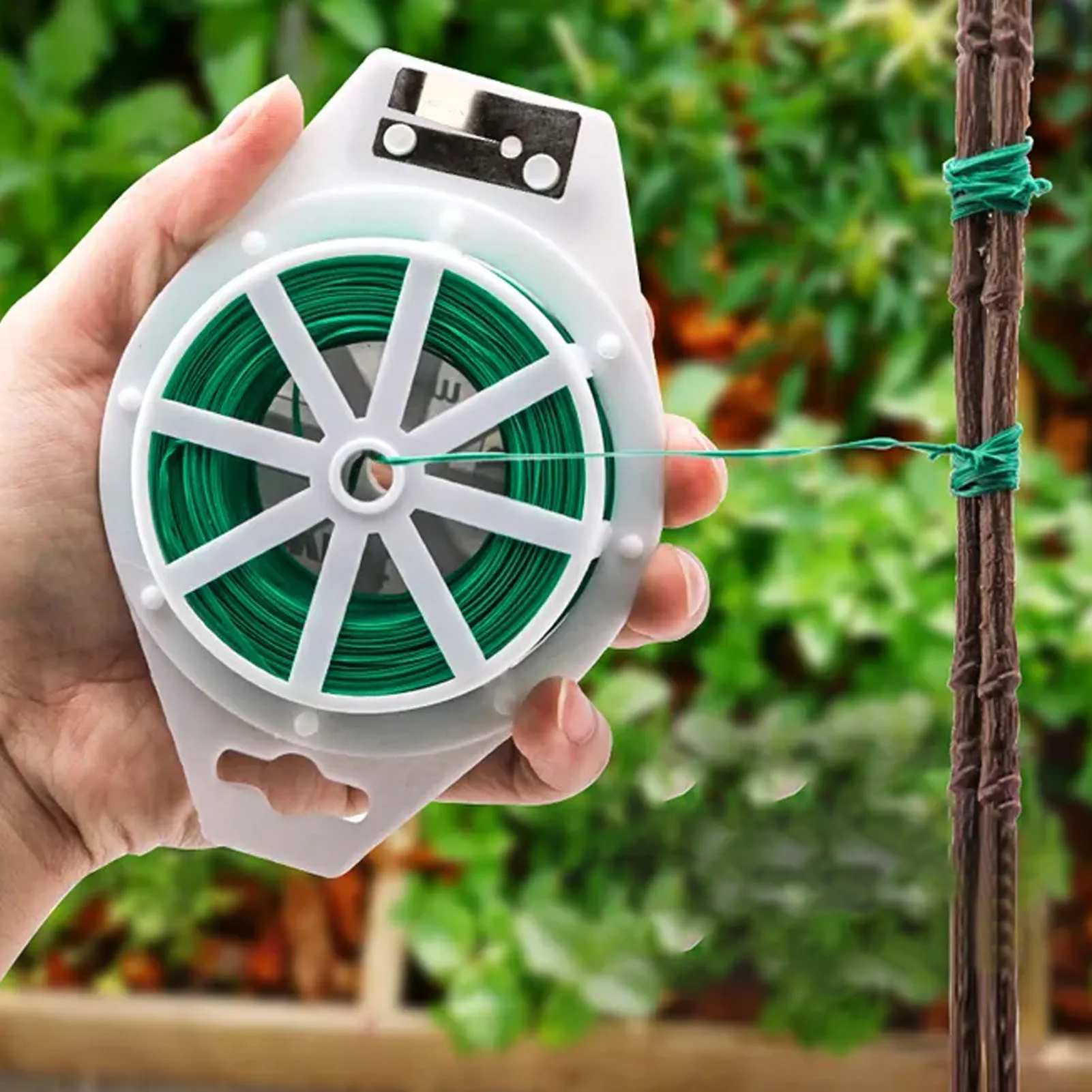 Portable 100M Roll Wire Twist Ties Green Garden Cable Fixer Gardening Climbers Slicer Plant Support & Care Garden Supplies