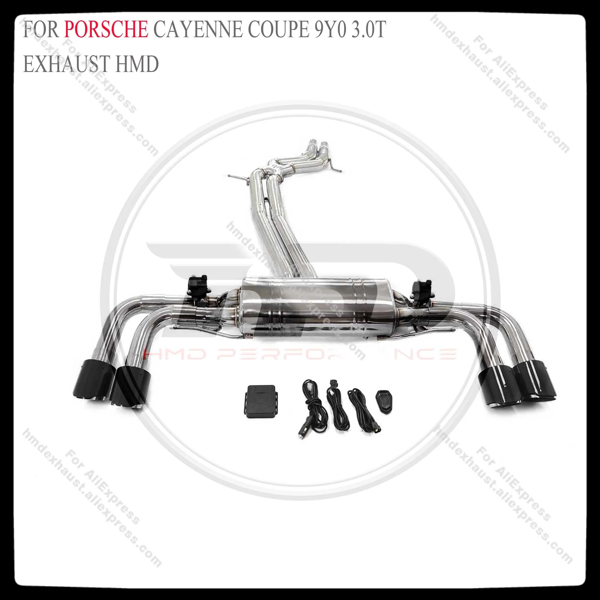 HMD Exhaust System Stainless Steel Material Catback for Porsche cayenne coupe 9Y0 3.0T  Valve Muffler