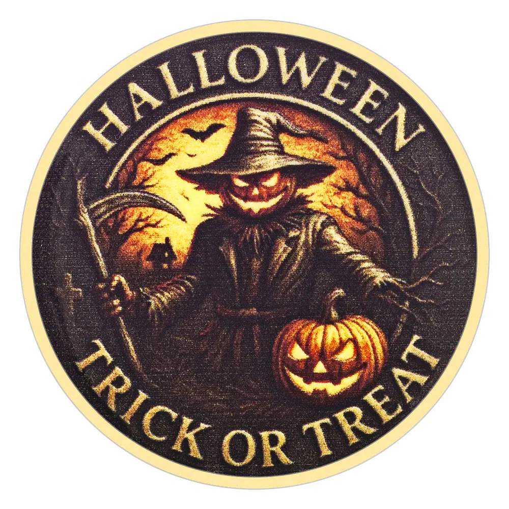 New Halloween Scarecrow Pumpkin Souvenir Coin Trick or Treat Gold Plated Collection Coin