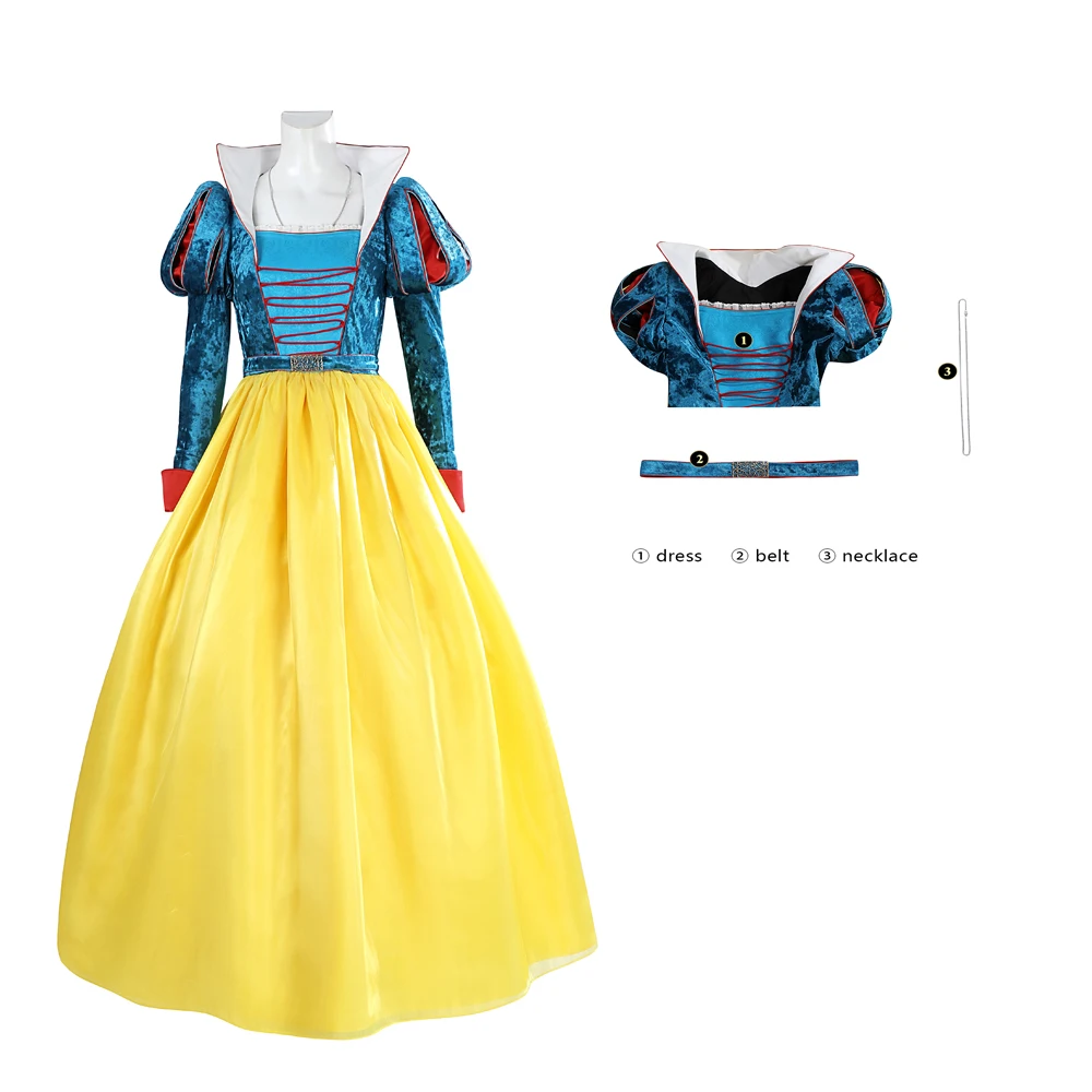 Snow Classic Fairy Tale Princess Cosplay Costume For Adult Women Halloween Christmas Princess Cosplay Dress