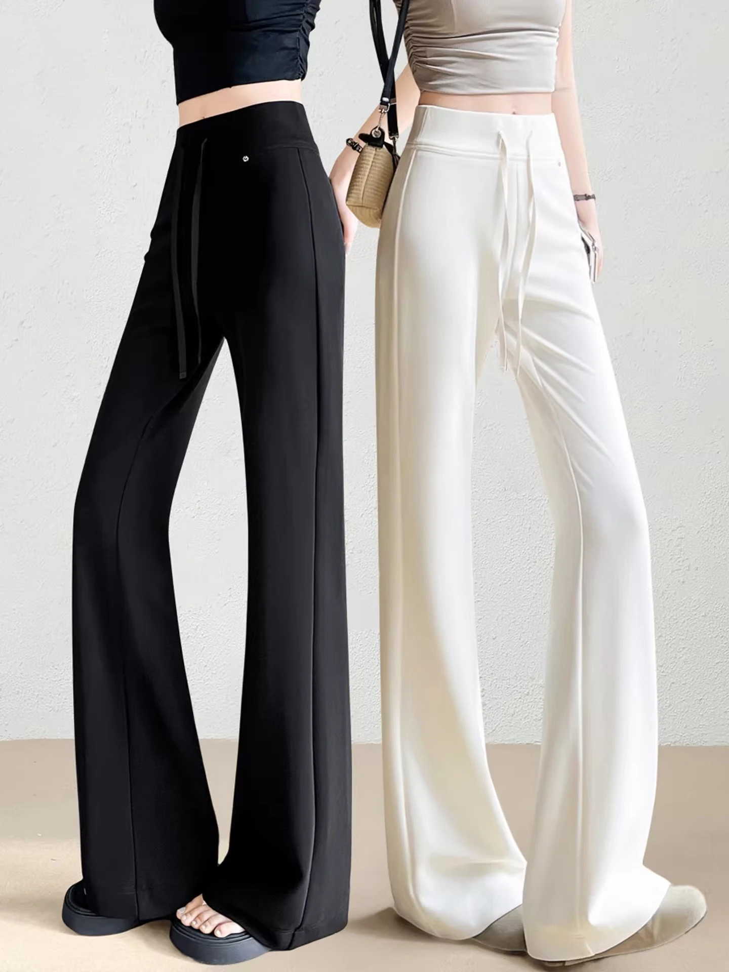 Bla Bell Bot Yoga Pants Women's Elastic Waist Casual Sports Sweatpants Lightweight Modal Pants High Waist Knitted Slim Fit