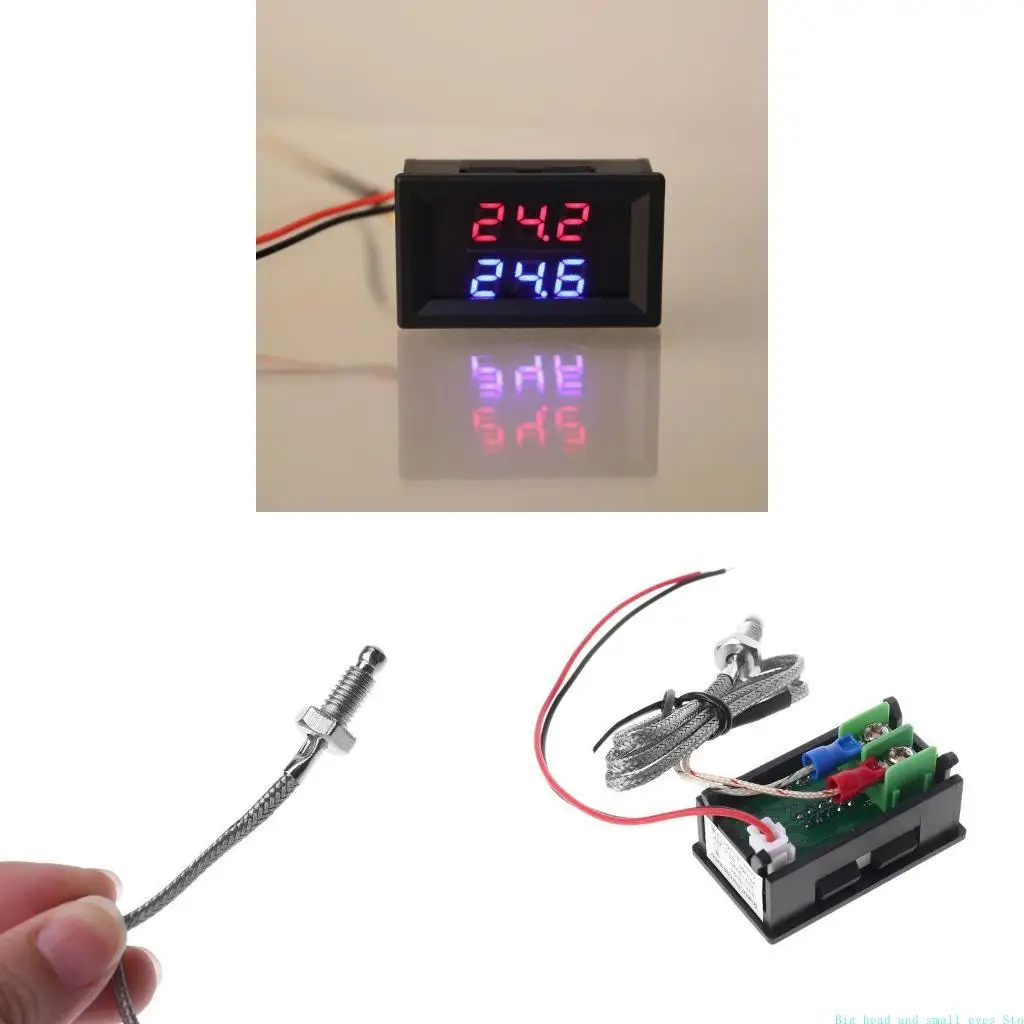 581C High Performance Thermocouple Thermometer for DC 4-28V Thermometer Meter Internal & External Temperature Monitor