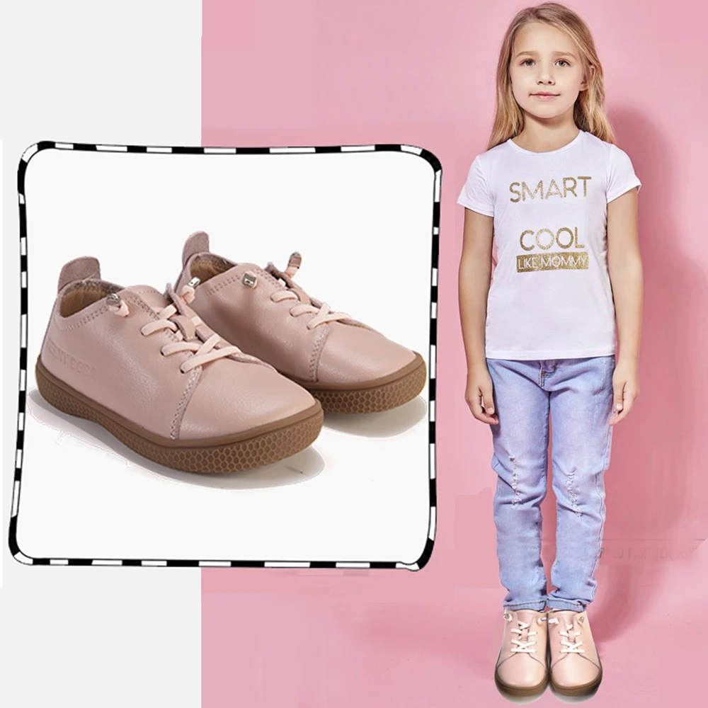 PEKNY BOSA kids barefoot shoes Spring summer Children Leather Shoes School Uniform Student sneakers chaussure enfant fille