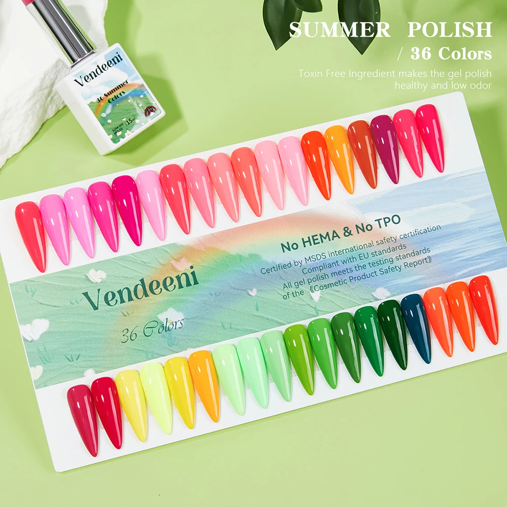 Vendeeni 36 Farben/Set Vier Jahreszeiten Einfarbiger Gel-Nagellack TPO HEMA-FREI Semi-Permanenter UV-Soak-Off Gel-Lack mit Display – Detail 17