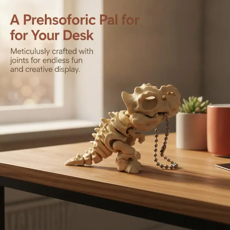 Bewegliches Dinosaurier-Skelett-Ornament, 1 Stück, Bewegliche Gelenke, Exquisite Verarbeitung für Büro-Schreibtisch, Heim-Sideboard-Dekoration, Kreativer Dino – Detail 9