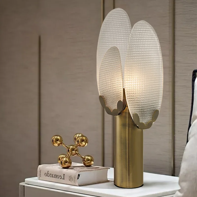 Modern Gold Glass Table Light Popular Living Room Bedroom Reading Decoration Table Lamp E27 Lighting