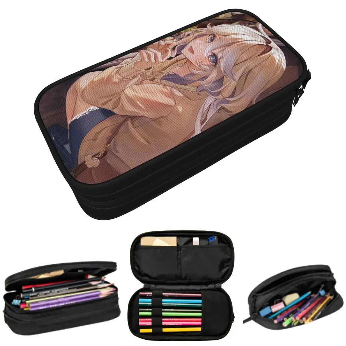 

Furina Genshin Impact Game Pencil Case for Students Gifts Pen Box Pencil Bag Stationery Supplies Pen Holder Bag