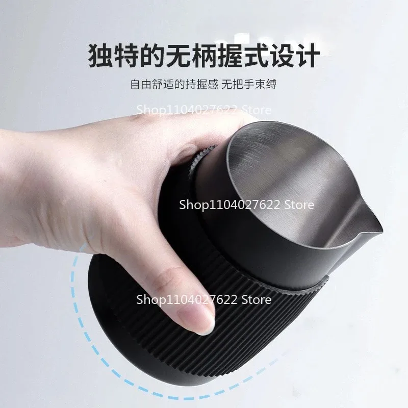 For Solid Color Milk Foam Cup 420ml with Scale Anti-scalding Latte Tank, Pointed Mouth Oblique Stainless Steel Latte Cup