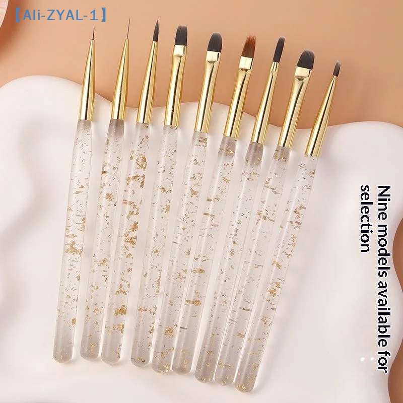 【ZYAL-1】1Pcs Nail Brush Set Detail Work Pens Stylish Acrylic Handles Gel Nail Art Fine Line Painting Professional Home Use