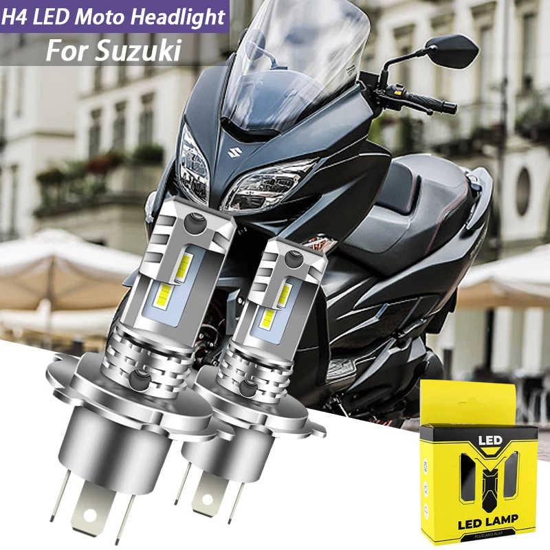 1/2PCS Motorcycle 9003 H4 HB3 LED Headlight Bulbs Kit High Low beam 6000K 9600lm For Suzuki Burgman 400 2003-2006 AN400