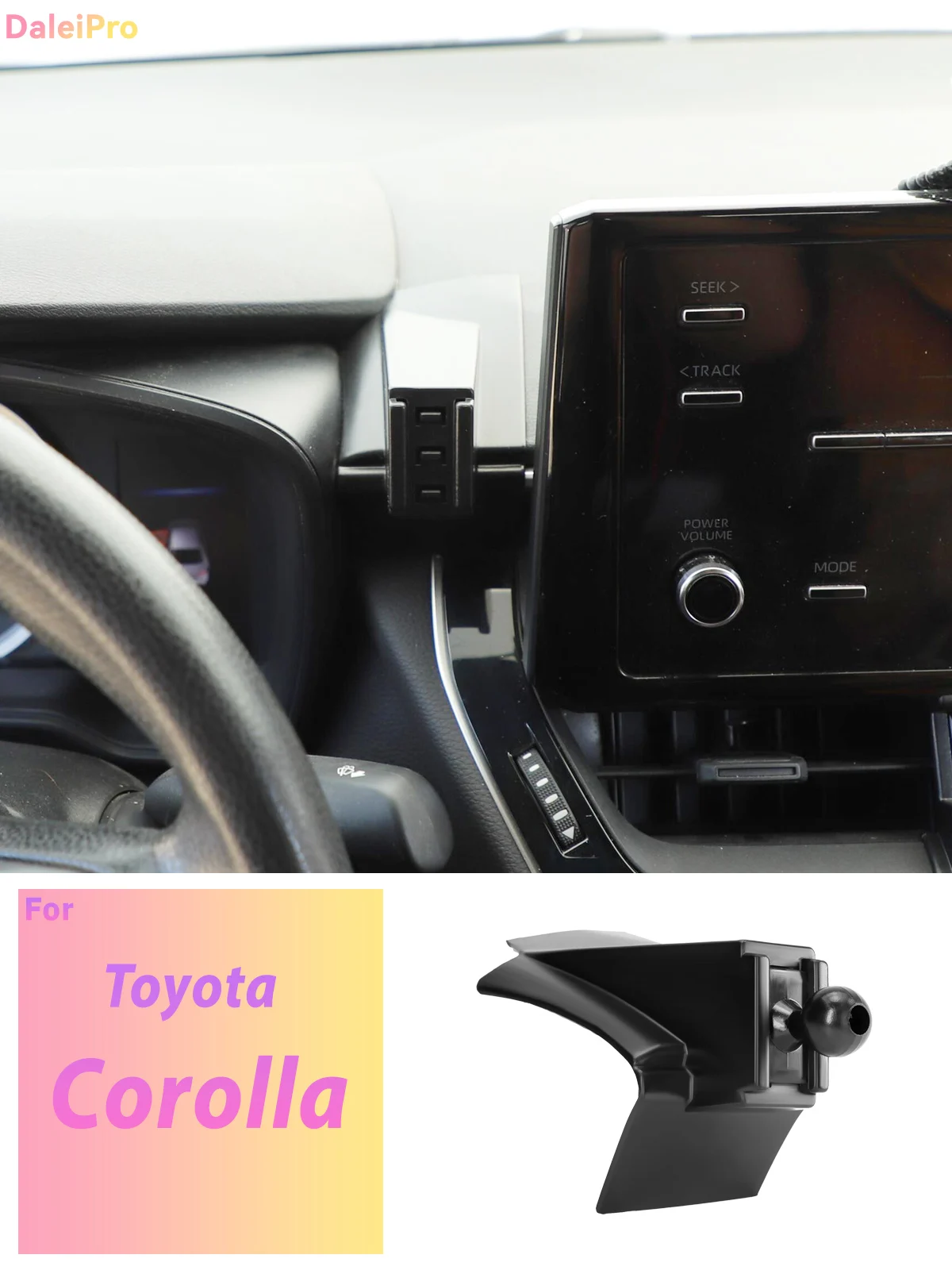 Maßgeschneiderte magnetische Handyhalterung mit Luftstromkühlung für Toyota Corolla e210 2019-2026, 360° drehbar ° Schwenkbare Telefonhalterungsbasis – Detail 1