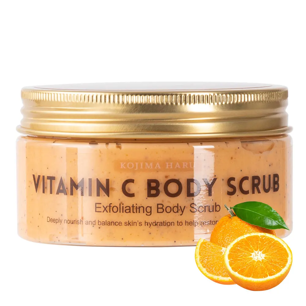 

200g/7.05oz Orange body scrub,Exfoliate Face Wash,with Coconut Oil,Removes Dead Skin Cells,Cleansing,bath spa hygiene product