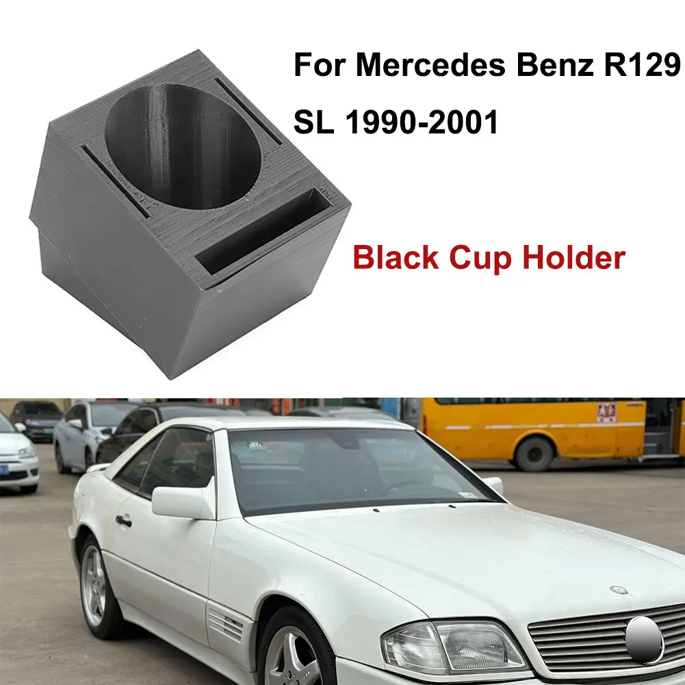 For Mercedes Benz R129 SL 1990-2001 Cup Holder Black Water/Phone Slot AB Plastic Car Interior Accessory