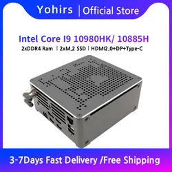 Computer Desktop da gioco Core i9 10980HK Xeon W-10885M E-2276M Mini Server PC 2 * DDR4 2 * NVME Dual Lan Office Design Computer