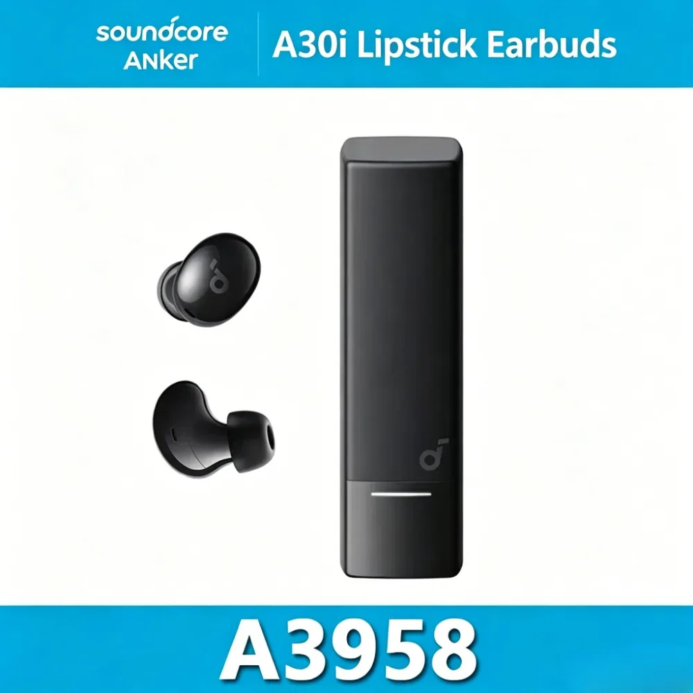 Soundcore A30i A3958 Lipstick Shape TWS Earbuds 46dB ANC Bluetooth 5.4 Lightweight IP54 Wireless Headset for Smartphone