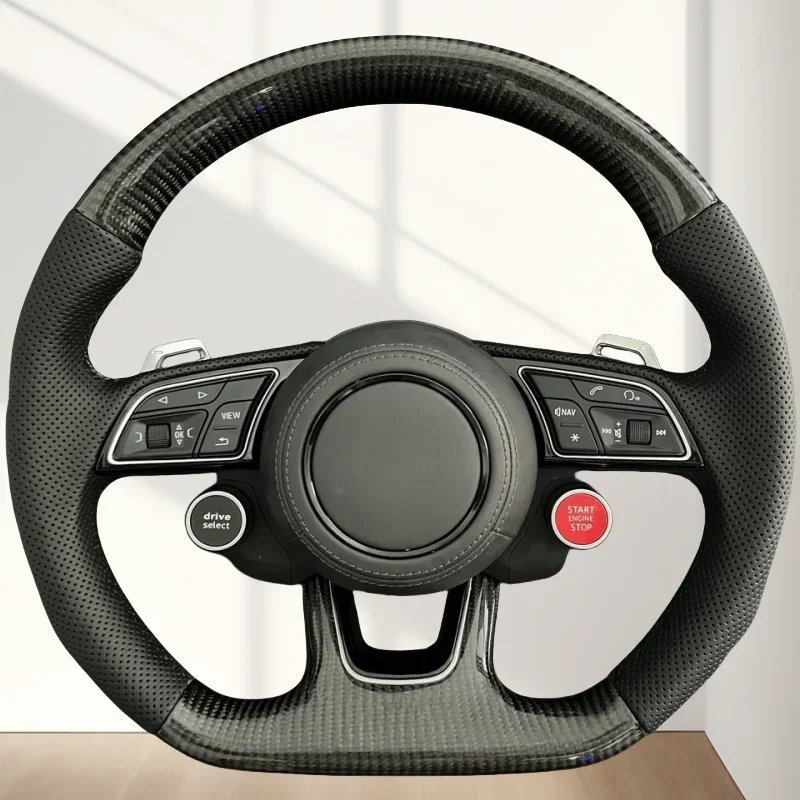 

For Audi A4L A5 A6L Q5L A8Lq3A7Q2L Q7 Modified S4 S5 S6 S7 Carbon Fiber Steering Wheel Flat Bottom Steering Wheel Motion Assembl