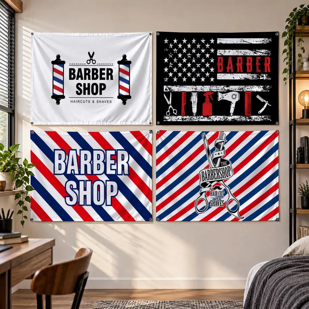 Barber B-Barber Shop Flags Banner Decor for Bedroom,Garden,Party,Club,Gaming Room,Indoor Outdoor