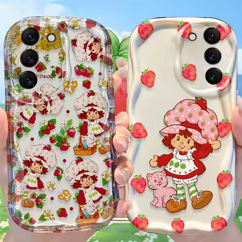 Strawberry Shortcake Case for Samsung Galaxy S25 S24 S23 S22 S21 Ultra Plus S20 FE A73 A72 A71 A56 A55 A54 5G A52 A52S 4G Cover