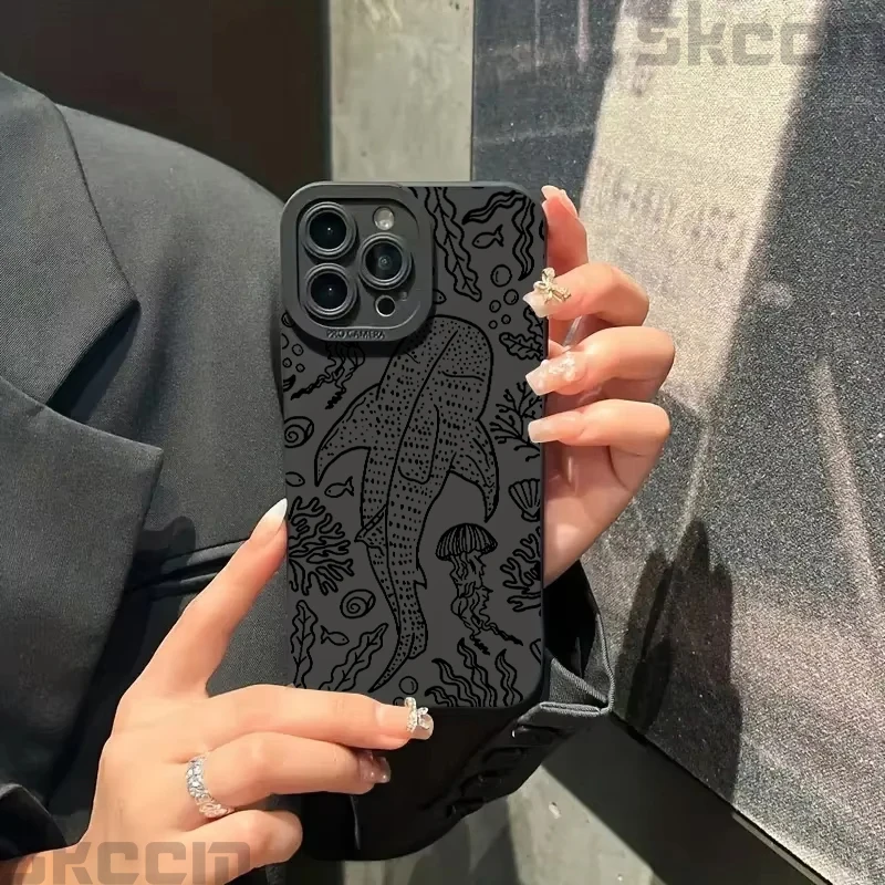 Whale Pattern Phone Case For Samsung Galaxy A55 A54 A35 A15 S25 Ultra S24 Plus S23 S22 S21 S20 FE Shockproof Silicone Soft Cover - náhled 3