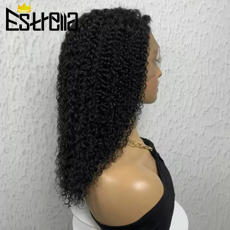 Deep Curly Transparent Lace Front Human Hair Wigs For Women Human Hair Natural Black Brazilian Cury Human Hair Wigs Pre Plucked