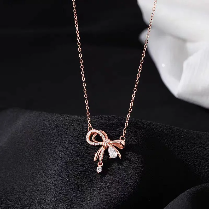 Ожерелье с бантом, женское фэнтези, звезда мечты, луна, три секунды, сердцебиение, бабочка, мечта, ангел, сердце, свет, цепочка на ключицу