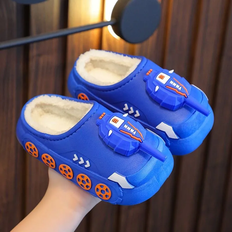 New children's cotton boots creative cotton shoes boys waterproof non-slip slippers girls cute cartoon cotton shoes home shoes