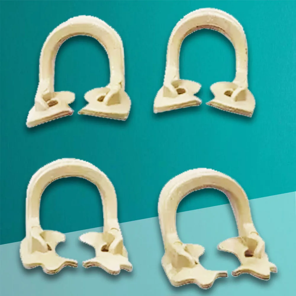 

Dental Rubber Dam Clamps Resin Material Barrier Clips for Tooth Isolation and Restorative Procedures Lab Instruments