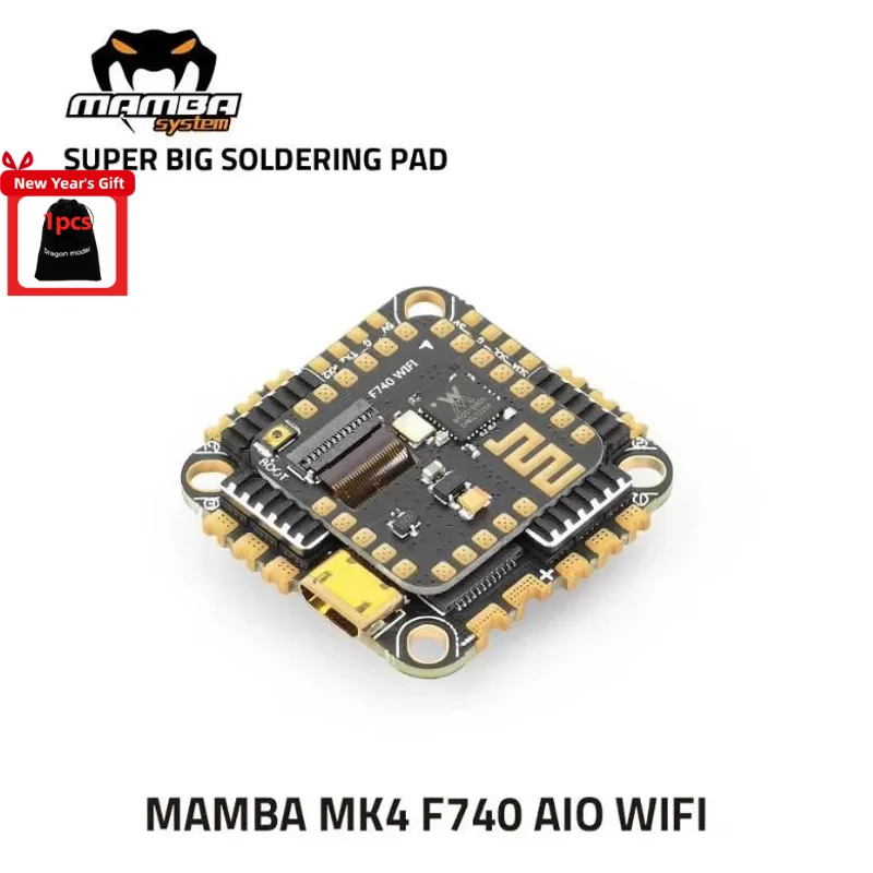 DIATONE MAMBA MK4 F740 AIO Flight Controller BASIC/WIFI BLHeli_32 40A 128K 4in1 ESC 3-6S 25.5X25.5mm for Freestyle Drones Parts