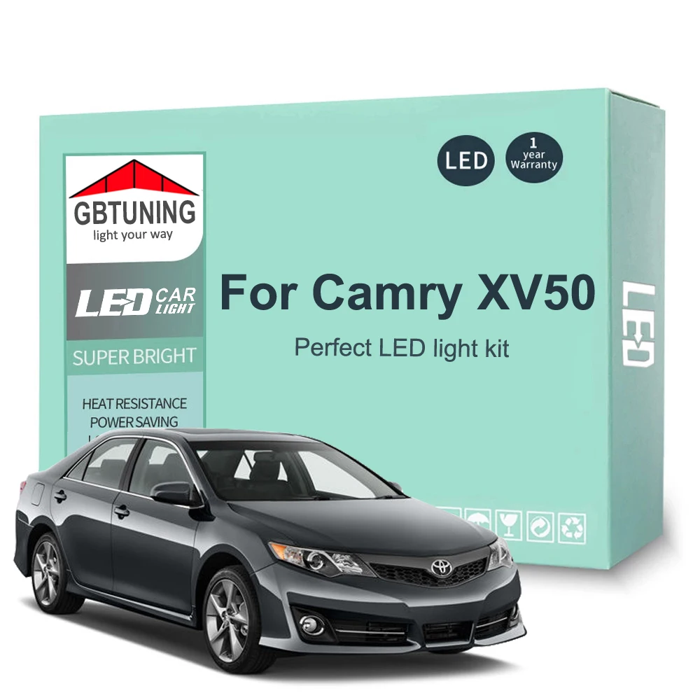 

14Pcs Cars Accessories For Toyota Camry XV50 MK7 2012 2013 2014 2015 2016 2017 Canbus Dome License Plate LED Interior Light Bulb