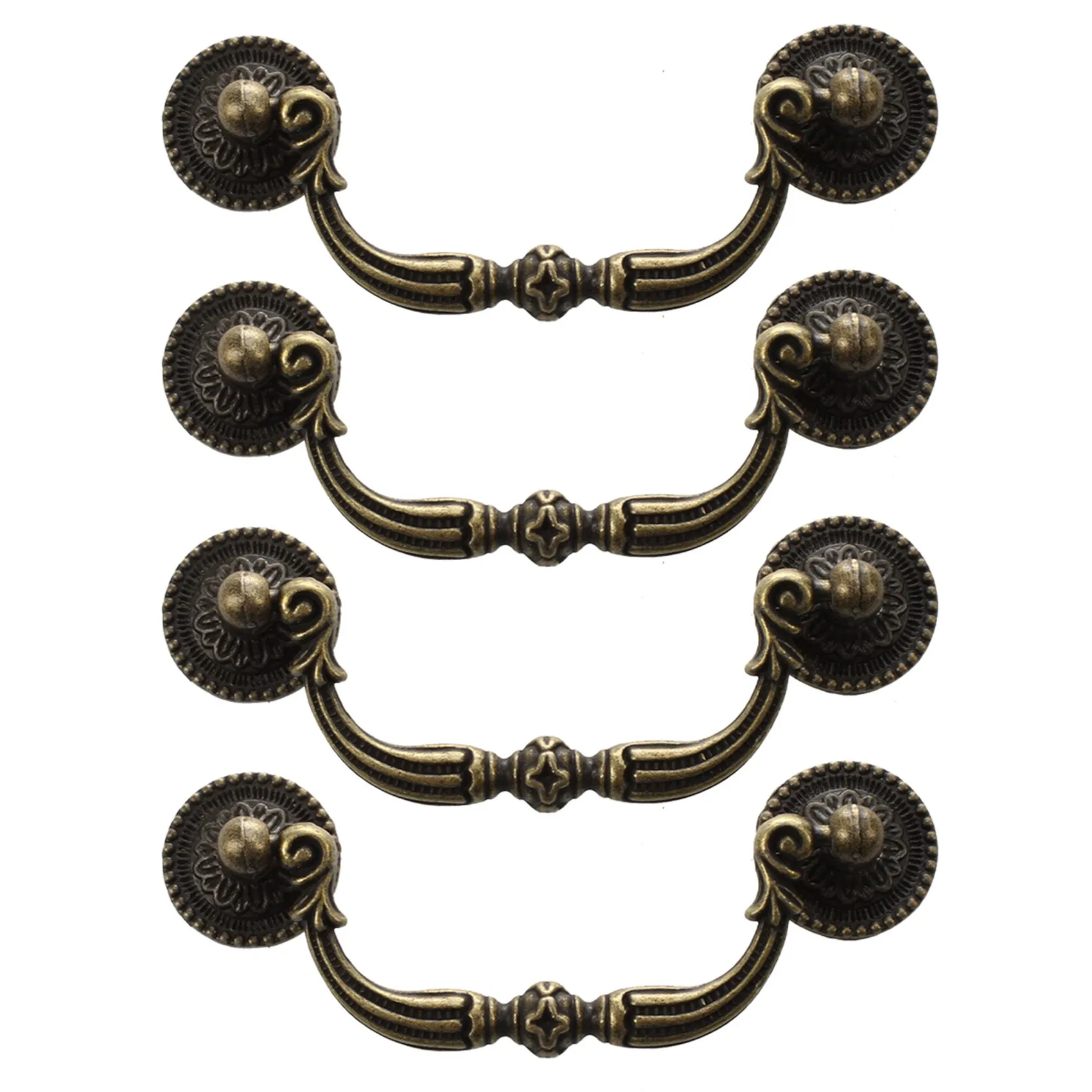 TFTP-4X مقابض أدراج باب الخزانة النحاسية العتيقة 100 مم #3