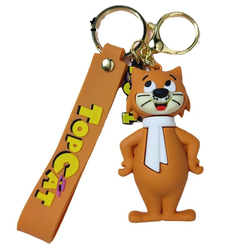 7 Styles Nostalgia American Top Cat The Movie Creative Cartoon Animation Keychain Cute Fashion Keyrings Birthday Gifts