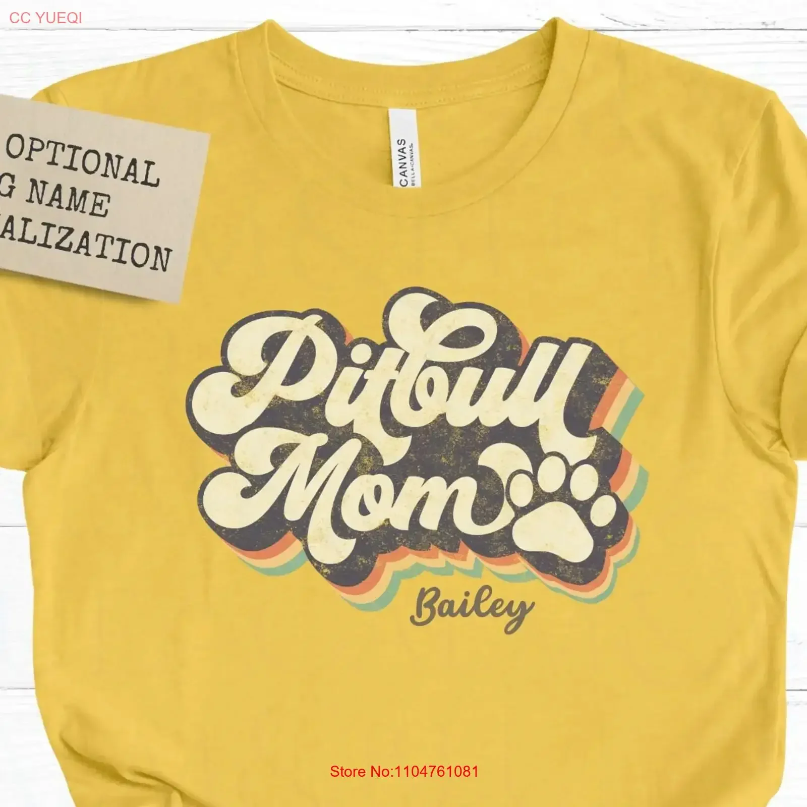 Camiseta retrô vintage para mães de Pitbull, estilo fofo e moderno, personalizada para American Terrier, para raças de Pitbull, com lavagem vintage.