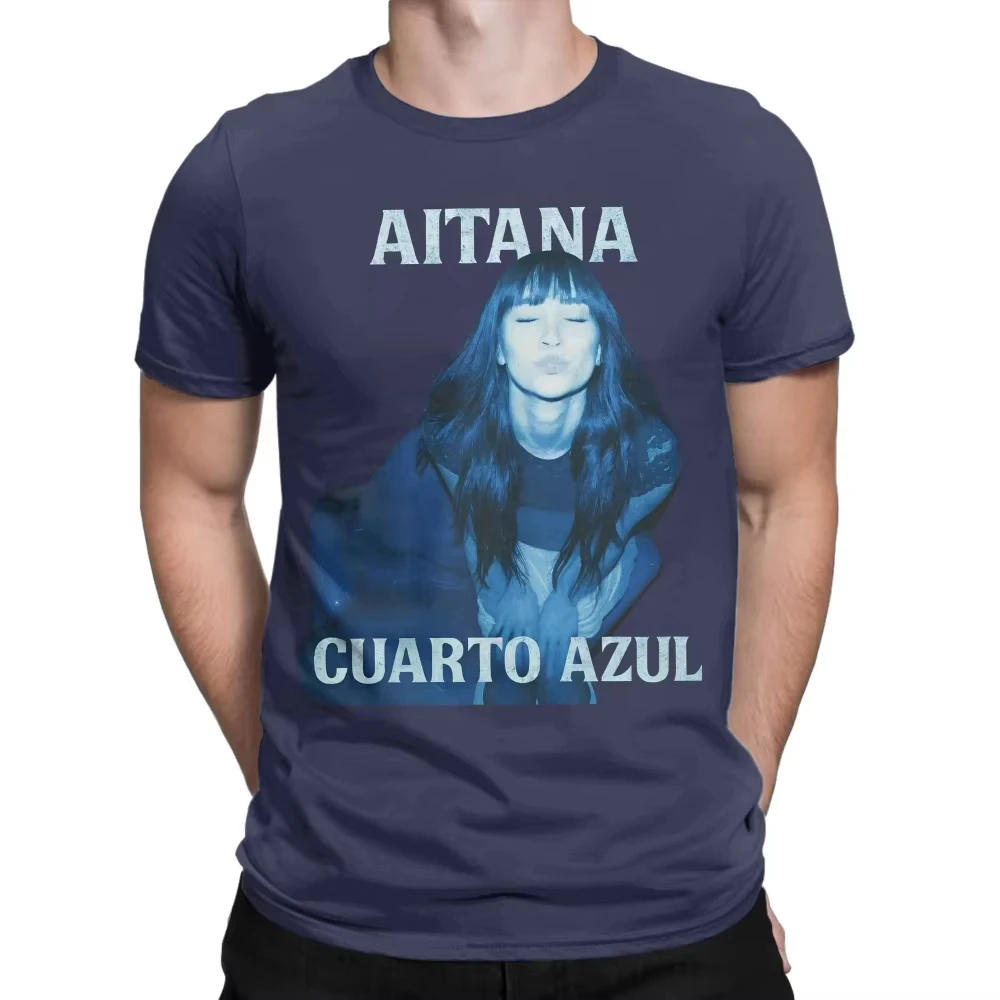 Aitana CUARTO AZUL Tour 2026 Camisetas estampadas masculinas e femininas Crazy Tees manga curta gola redonda camiseta de algodão puro roupas plus size