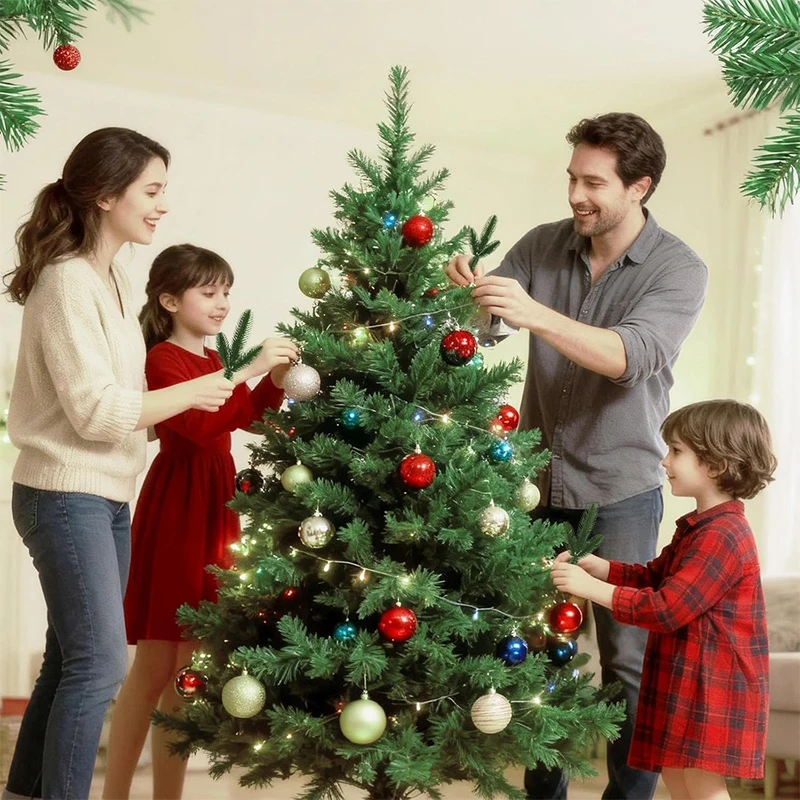 5/10Pcs 25cm Christmas Tree Pine Branches Artificial Plants Snow Pines Garland for DIY Christmas Wreath Accessories Home Decor