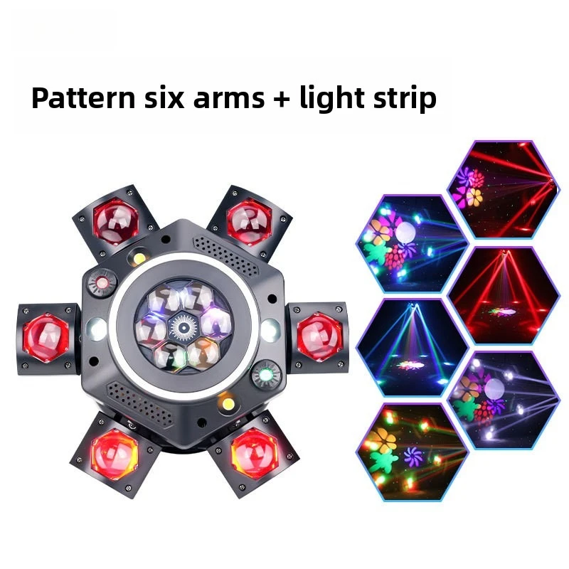 

Custom pattern six-arm light with little King Kong light with stage light ktv bar indoor party shaking head dance table lamp