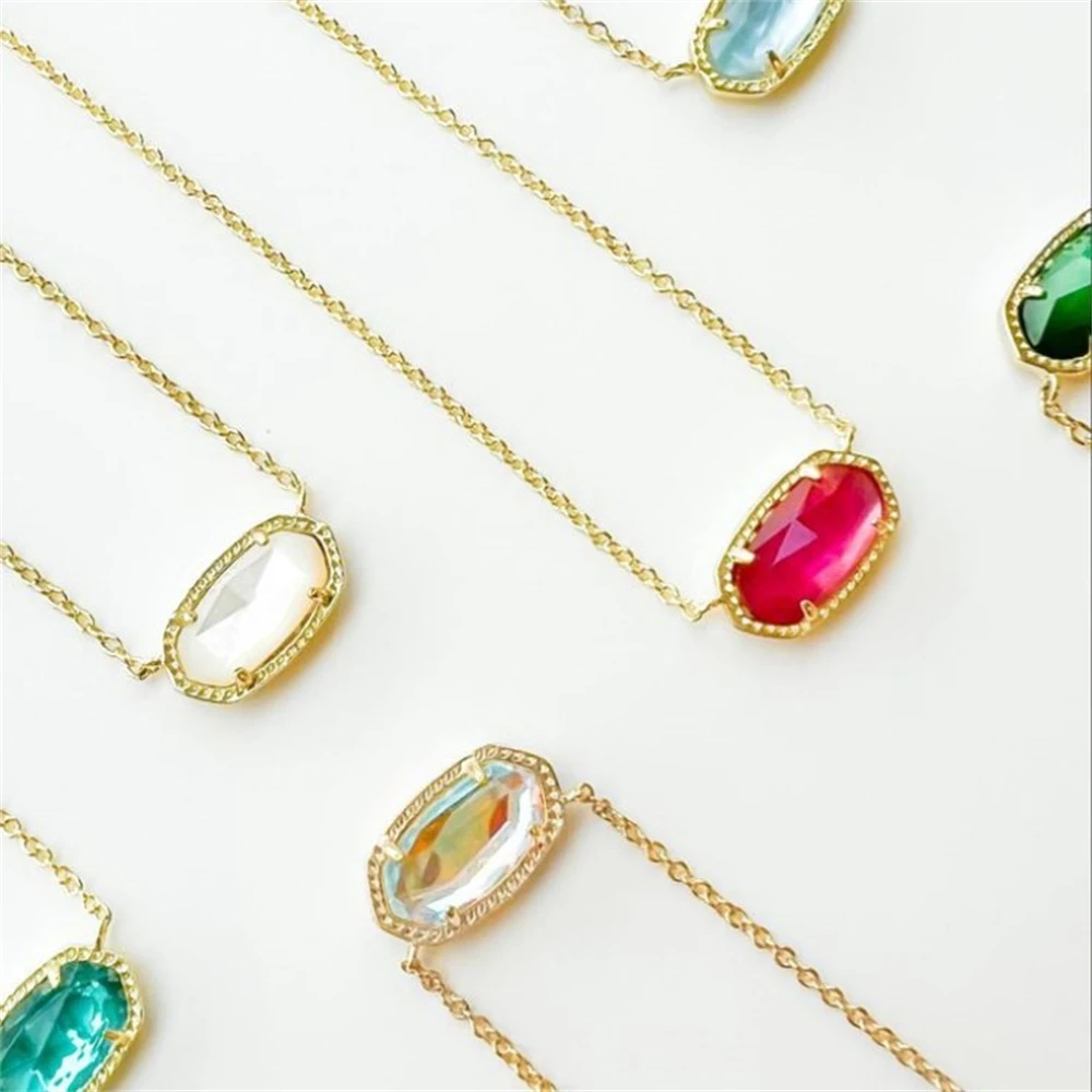 Stilvolle Kristallstein-Halskette, Hochzeitsschmuck, luxuriöse Halskette mit Geburtsstein-Anhänger, Elisa-Halsband, Geburtstagsgeschenk für Frauen und Mutter