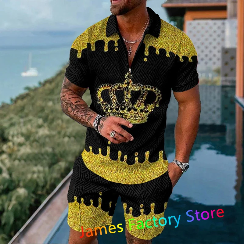 Polo 2 Piece Set Men Tracksuit Set Luxury Brand Casual Outfits New Oversized Clothes For Male Trend Casual Summer Outfit Man