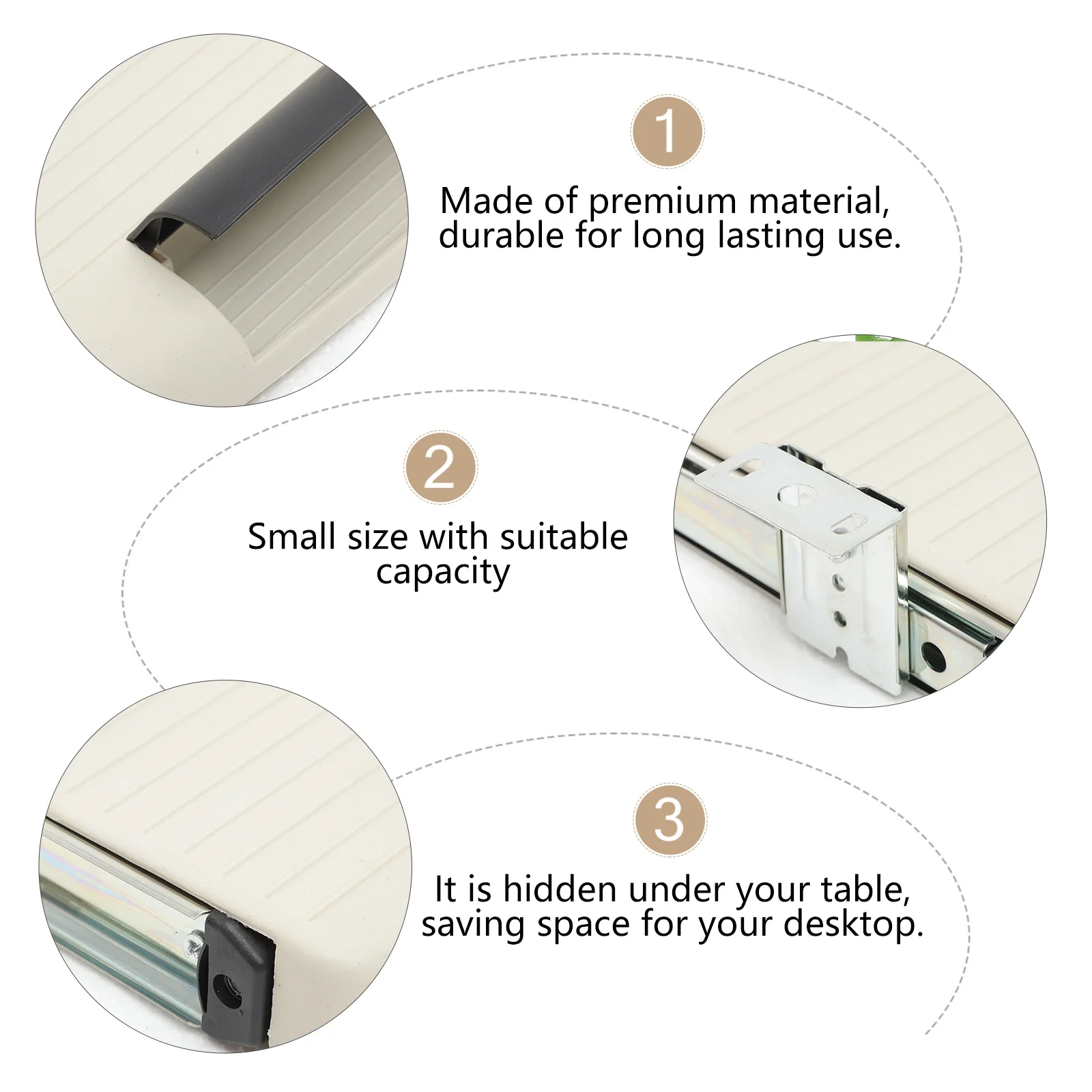 

Органайзер для клавиатуры под стол, выдвижной ящик, пластик/нержавеющая сталь, многофункциональный, 1 шт.
