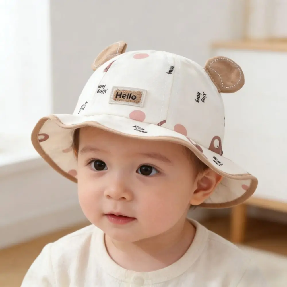 Gifts Bear Ear Sun Hat Cotton Soft ' Sun Hat Bear Print Beach Hat Children