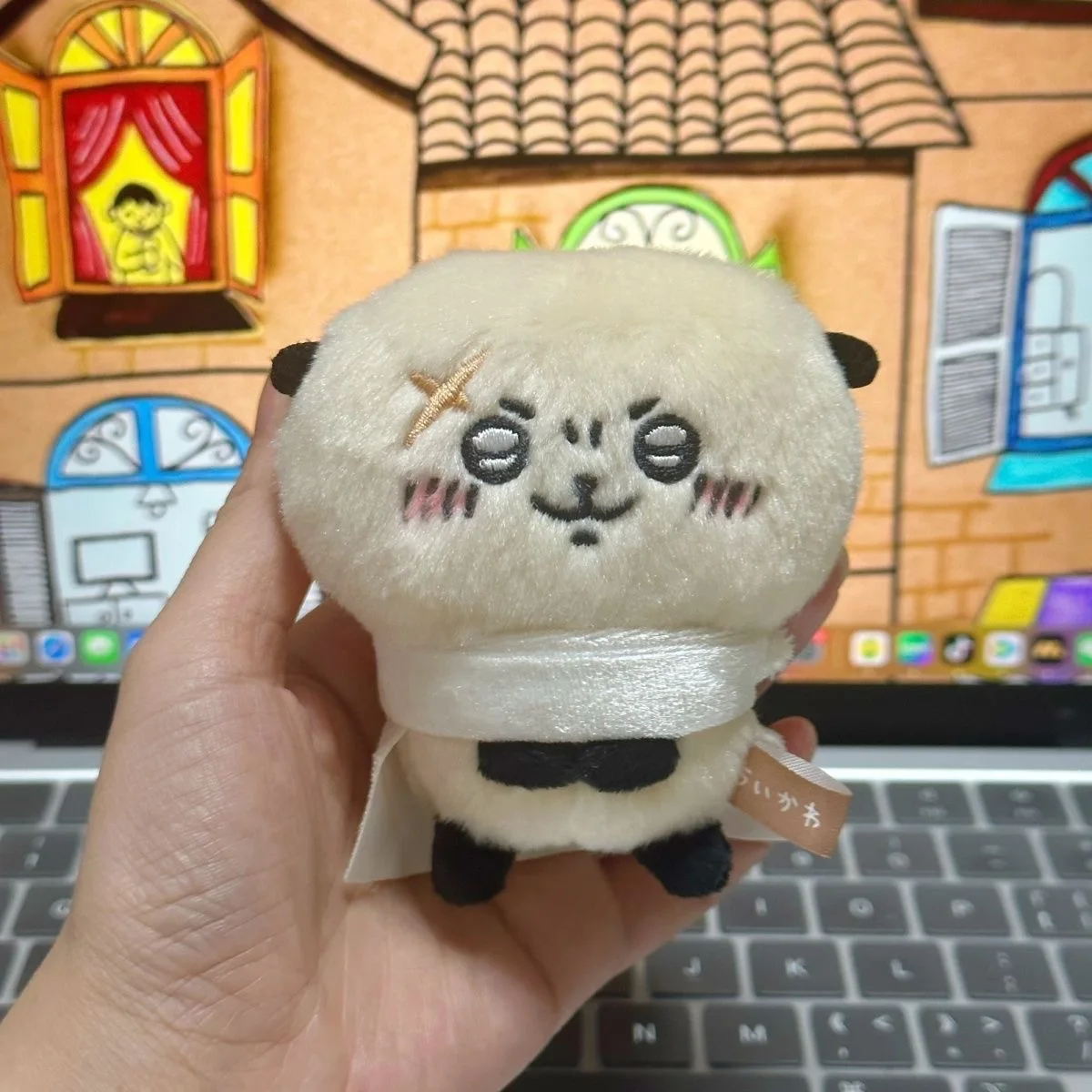 Kawaii Rakko Series Chiikawa Plush Doll Backpack Cute Sushi Dorayaki Design with Keychain Lovely Children's Birthday Gift