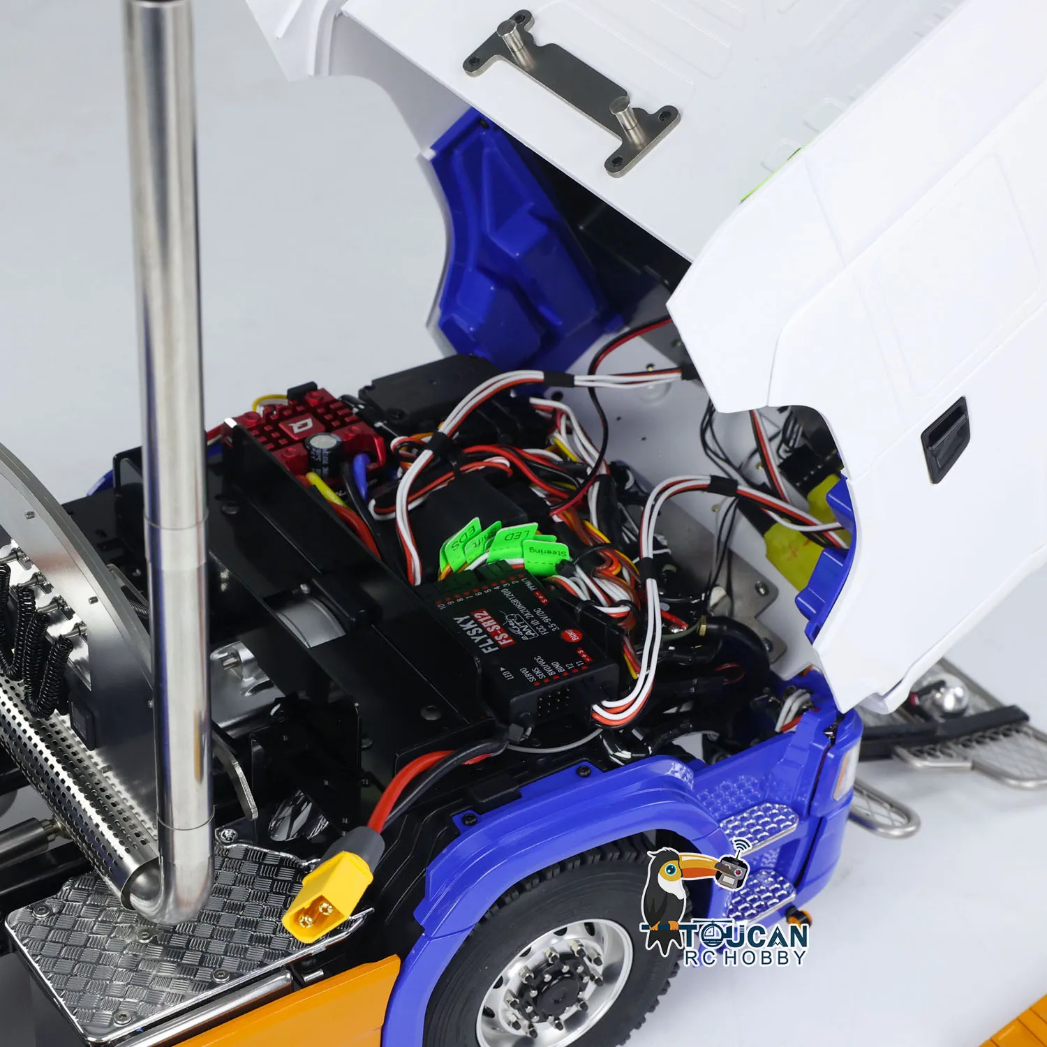 Metal 6x6 1/14 Control remoto DIY Tractor RC Trcuk caja de cambios de 2 velocidades ST8 sonido pintado acabado coche vehículo luz juguetes THZH2043