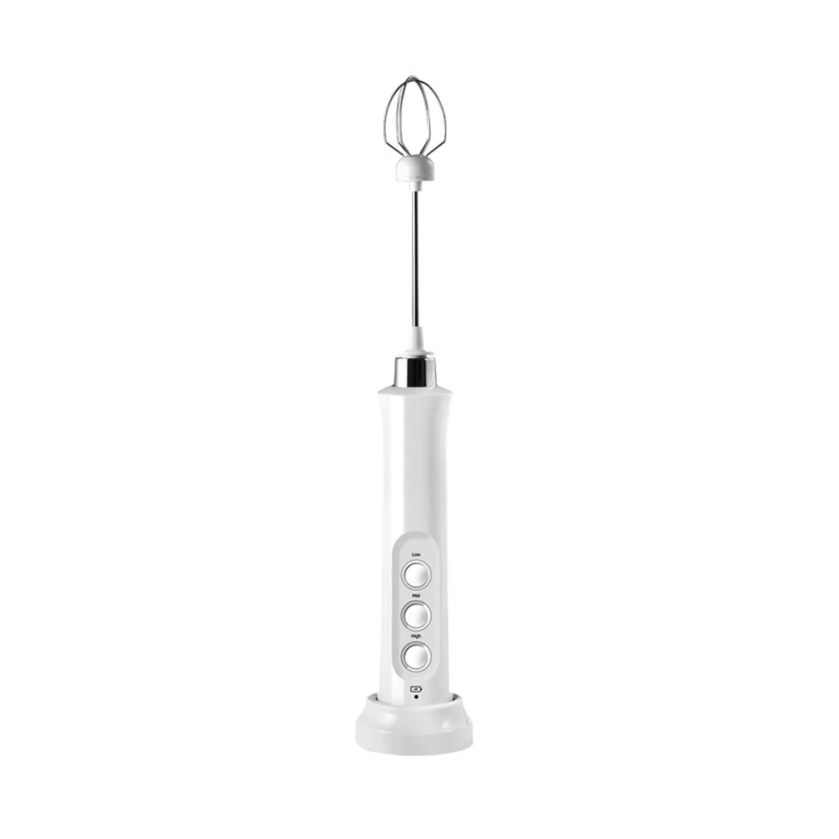 Electric Mixer Egg Beater Kitchen Stirrer Coffee Cappuccino Creamer Whisk Portable Blender -White