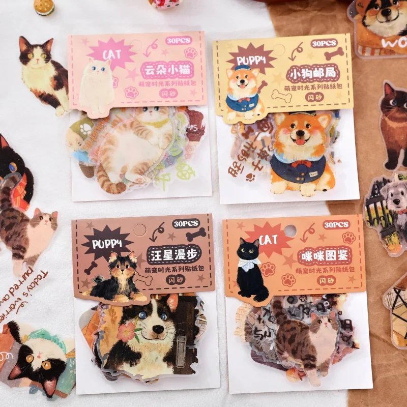 paquete-de-24-unidades-lote-de-pegatinas-kawaii-de-gatos-y-perros-adhesivos-decorativos-para-albumes-diarios-manualidades-y-papeleria
