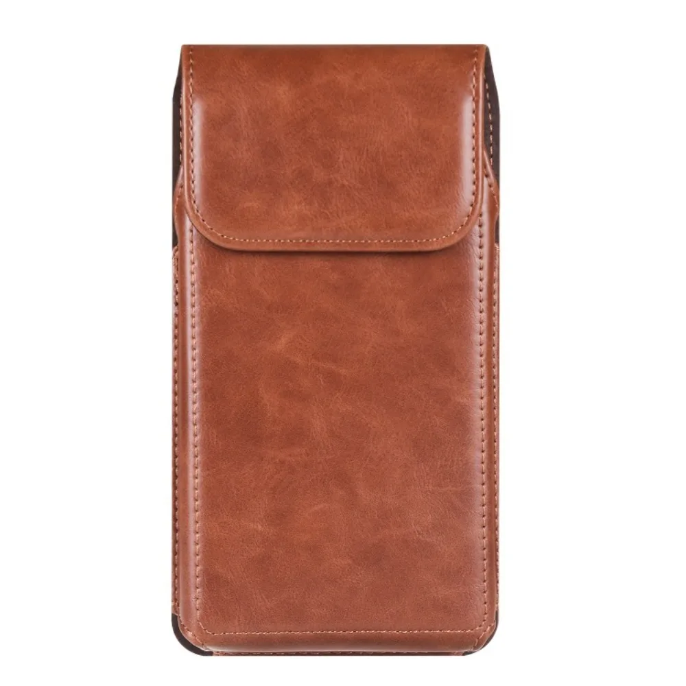 

Solid Color Leather Belt Clip Phone Case Vertical Cards Holder Magnetic Waist Bag Multi-layer Waist Case