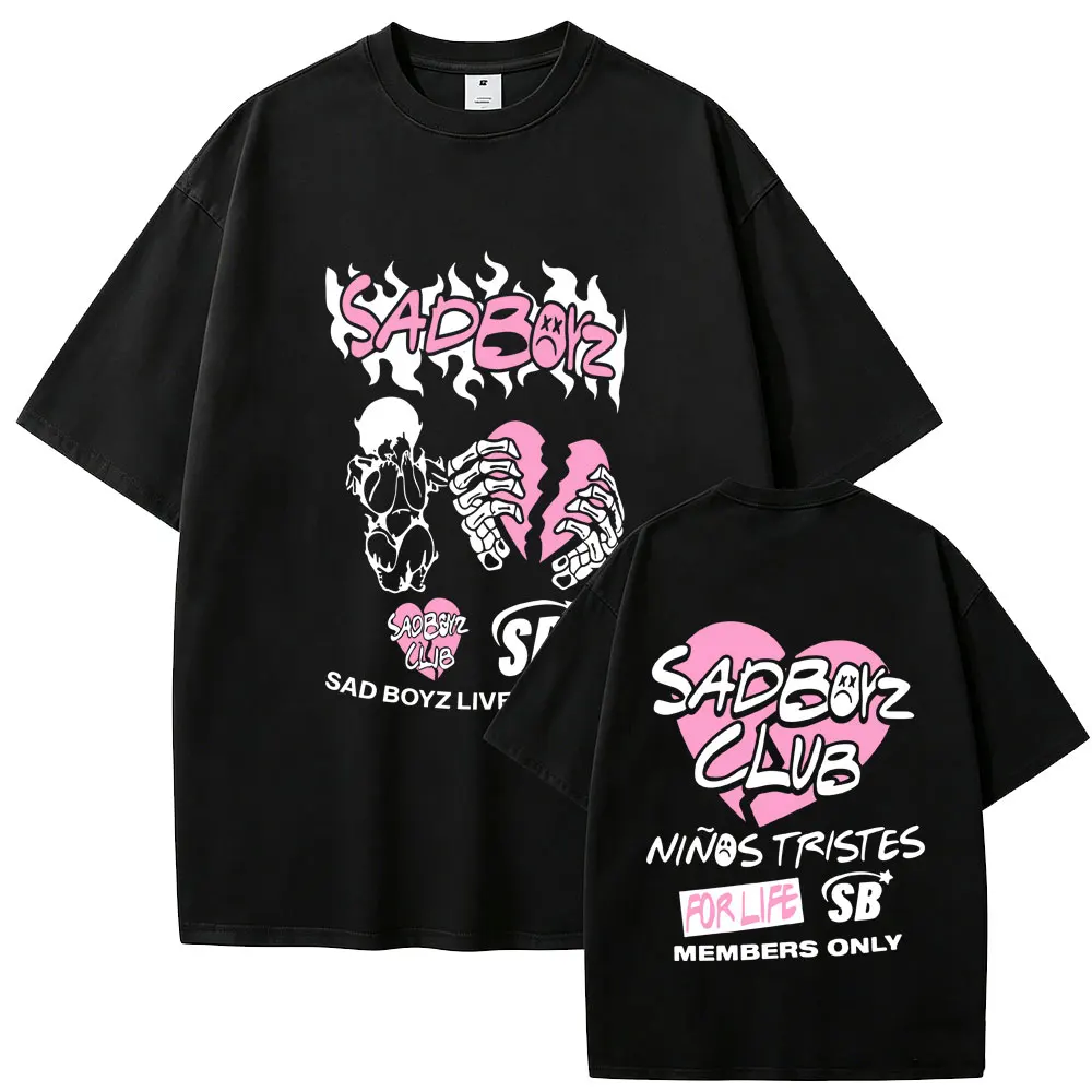 

Junior H Sad Boyz Graphic T-shirt Men Women Fashion Oversized Streetwear Men's Hip Hop T Shirts Male High Qualuty Cotton Tshirt