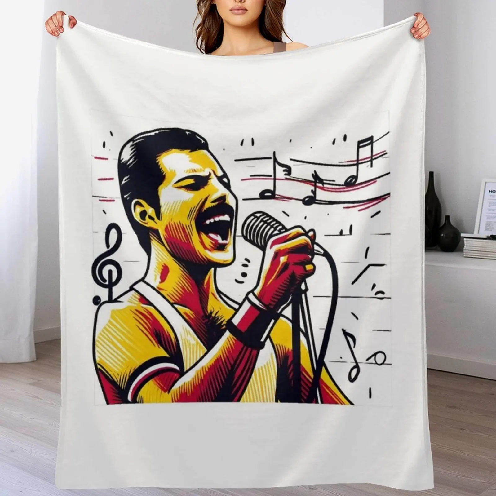 

Dynamic Performer - Colorful Art - Rock Music Throw Blanket Cozy Warm Blanket for Bed Room Decor