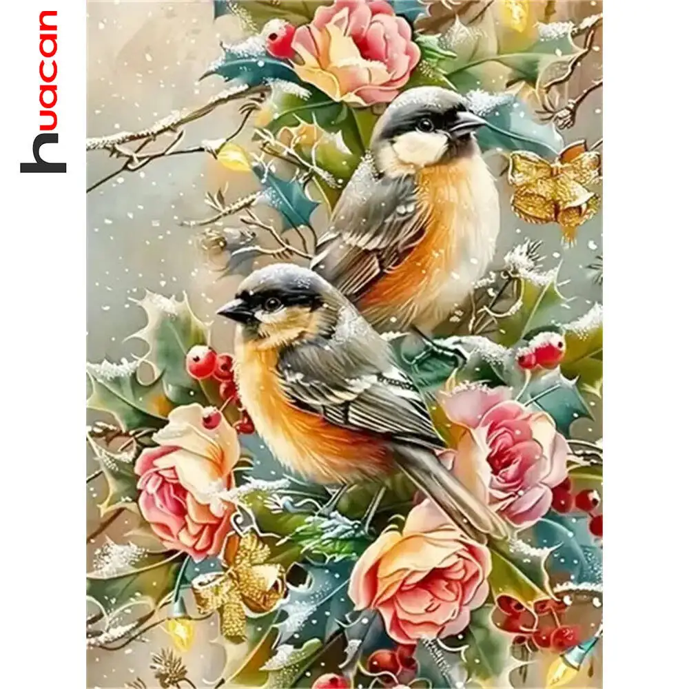 Huacan 2025 مجموعة جديدة لوحات الماس دولفين السماء الماس التطريز البحر الغروب فسيفساء لوحات الديكور الفنية