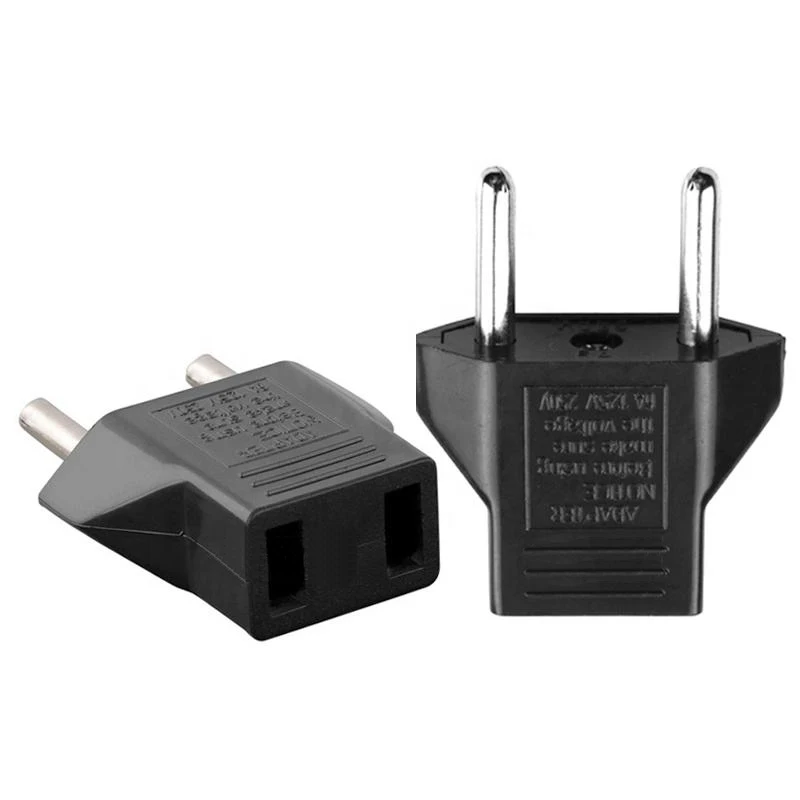 9619 European Type Adapter 4.0mm Eu European Plug US CN JP to Eu Euro Travel  Adapter US To EU Plug 2 Holes 5A Power Adapter